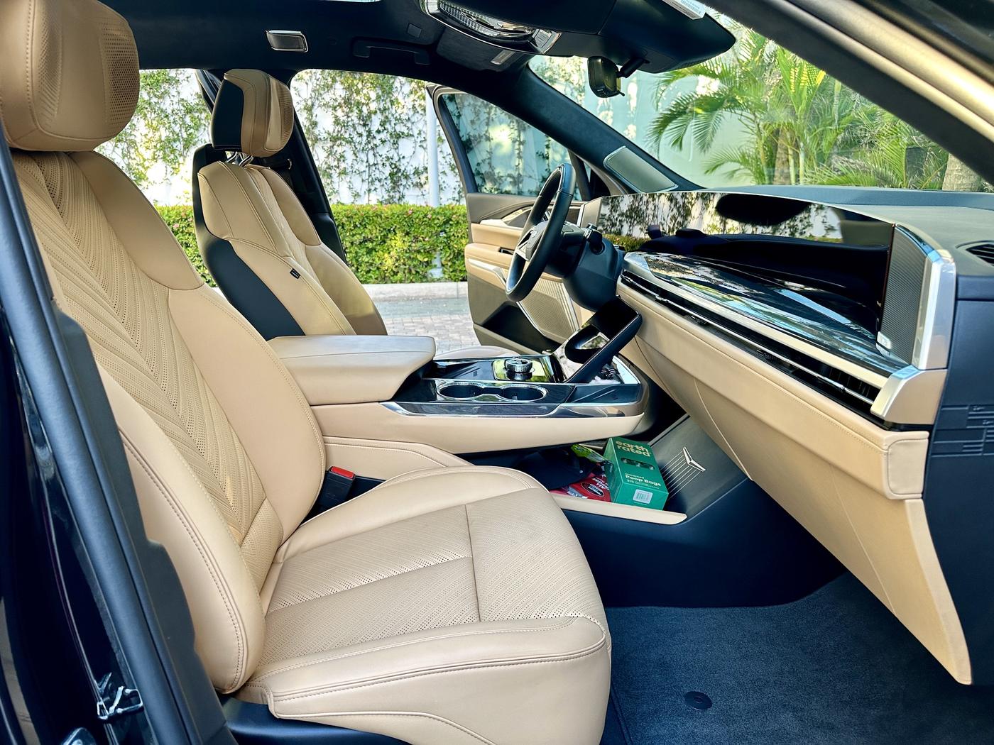 Freshly detailed cream leather interior